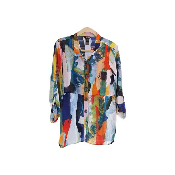 Ali Miles Size M Button Up Shirt/blouse - Picture 1 of 7